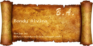 Bondy Alvina névjegykártya